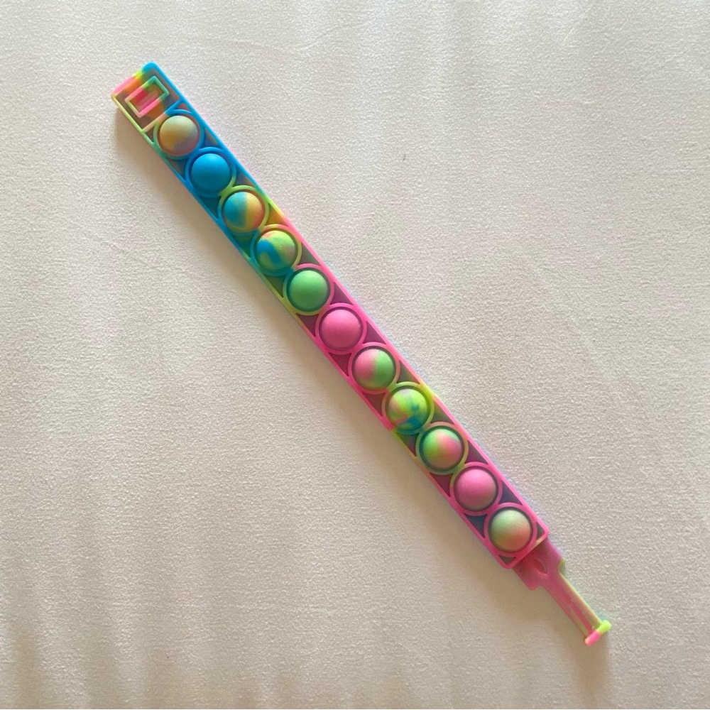 No Brand | Tie-Dye Multi-Color Bubble Popper Rubber Bracelet Casual Festival